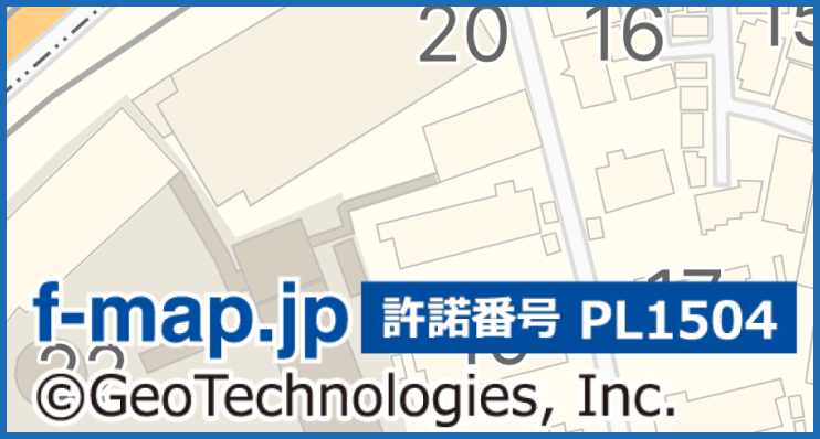 取得した地図に表示される許諾番号と著作権表示